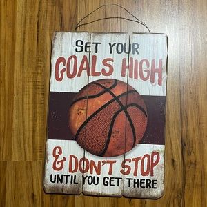 Set Your Goals High 🏀 & Don’t Stop Until You Get There Home Decor Hanging Sign